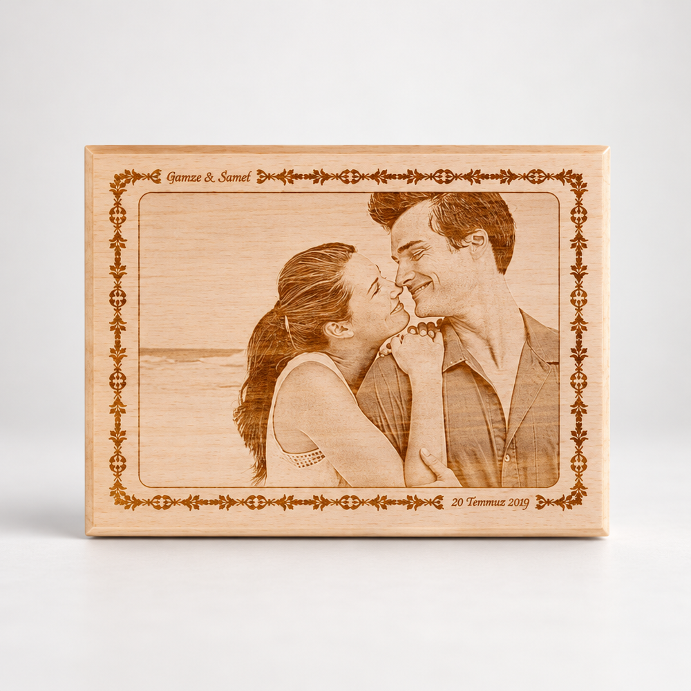Anniversary Gift Mini Wooden Photo Engraving