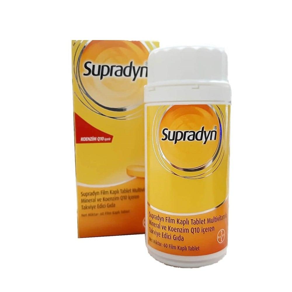 Supradyn Dietary Supplement Multivitamin with Koenzim Q10 - 60 Tablets Supradyn Multivitamin Supplement with Koenzim Q10 Dietary Supplement, Multivitamin, Vitamins and Minerals, Koenzim Q10, Nutritional Supplement, Health and Wellness, Supplements for Adults, Vitamin C, Vitamin B, Energy Support, Antioxidant Support