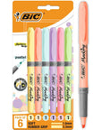 BIC Highlighter Grip Pastel Highlighter Pens with Adjustable