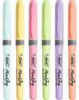 BIC Highlighter Grip Pastel Highlighter Pens with Adjustable