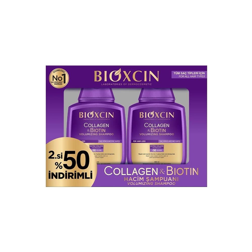 Bioxcin Collagen & Biotin Volume Shampoo 300 ml Advantageous Set of 2