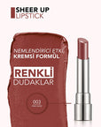 Flormar Sheer Up Moisturizing Lipstick - Pinky Nude: Natural Color, Glossy Finish, Hydrating Lip Color Flormar Sheer Lipstick: Natural Color & Moisturizing Lip Color sheer lipstick, moisturizing lipstick, natural lipstick, glossy lipstick, semi-transparent lipstick, nude pink lipstick, everyday lipstick, hydrating lip color, lipstick, lip color, moisturizing lip color, hydrating lipstick, natural makeup, light lipstick, creamy lipstick, pinky nude, lip care, beauty, cosmetics, makeup, gifts for her, dry lip
