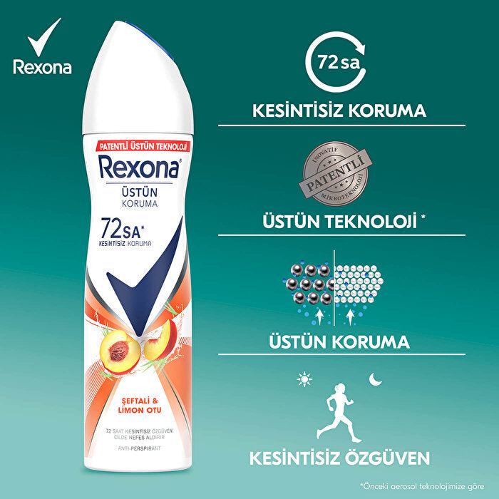 Rexona Women's Peach & Lemon Herb Antiperspirant Spray 150 ml - 72 Hour Protection