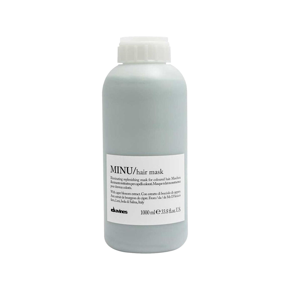 Davines Minu Hair Care Mask for Colored Hair - 1000ml Nourishing Treatment Davines Minu Hair Care Mask for Colored Hair hair care mask, colored hair treatment, Davines Minu, nourishing hair mask, large capacity hair care, hair nourishment, colored hair care, salon-grade hair treatment, Davines products