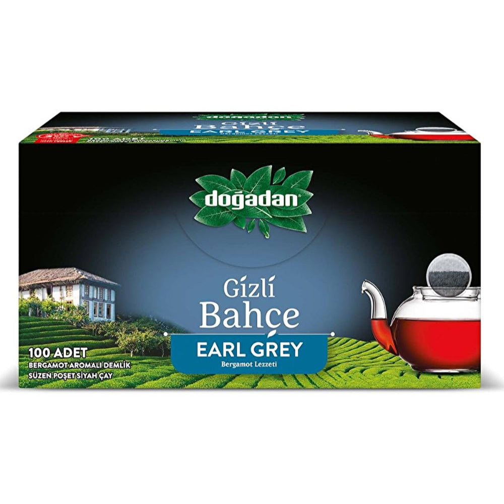 Doğadan Earl Grey Tea - 100 Tea Bags | Gourmet Black Tea with Bergamot Flavor - Food & Candy