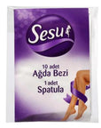 sesu wax strips pack with spatula, close up of sesu wax strip for hair removal Sesu Wax Strips - 10 Pack + Spatula | Hair Removal Sesu Wax Strips with Spatula - 10 Pack sesu, wax-strips, hair-removal, beauty, home-care, women, smooth-skin, spatula-included, professional-results, ai-generated