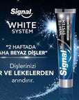 Signal White System Arındırıcı Beyazlık Diş Macunu - 2 Haftada Beyaz Dişler, Ferah Nefes Signal White System Diş Macunu - 2 Haftada Beyaz Dişler Teeth whitening toothpaste, Signal White System toothpaste, Whitening oral care, Natural whitening minerals toothpaste, Fresh breath toothpaste, Diş beyazlatma, Ağız hijyeni, Doğal beyazlatıcı mineraller, Aktif karbonlu diş macunu, Ferah nefes