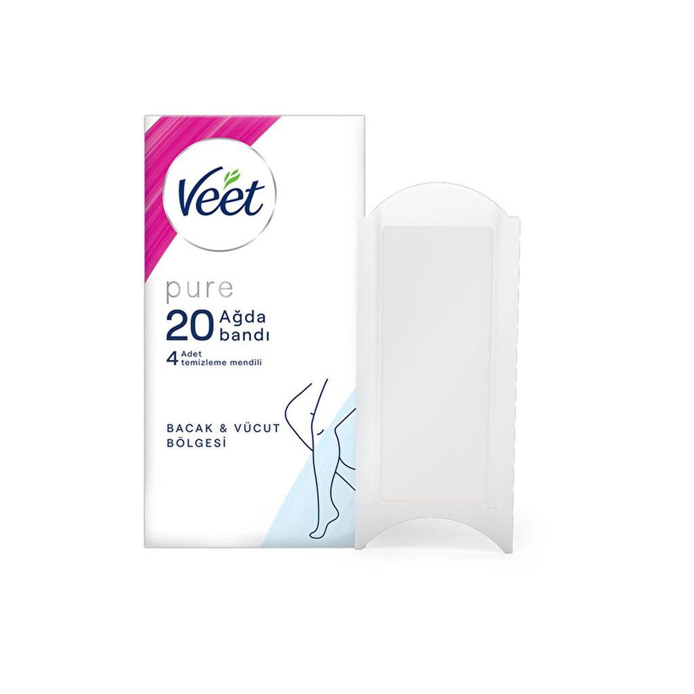 Veet Pure Wax Strips for Legs & Body Sensitive Skin 20-Pack