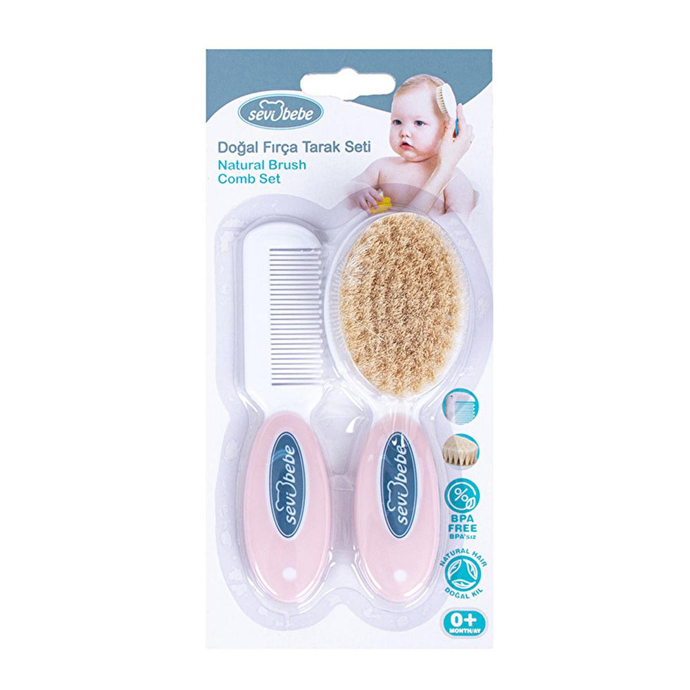 Sevi Bebe Baby Hair Brush and Comb Set - Natural Bristle, Gentle Grooming for Newborns - image 9