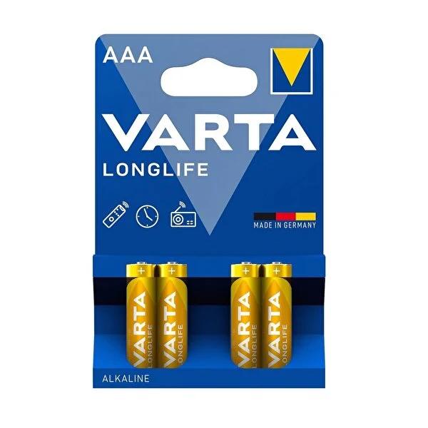 Varta Longlife AAA Alkaline Batteries - 4 Pack, Long-Lasting Energy for Remote Controls, Clocks, and Low-Drain Devices Varta Longlife AAA Batteries - 4 Pack AAA Alkaline Batteries, Longlife Batteries, Varta Batteries, German-made Batteries, Long-lasting Batteries, Remote Control Batteries, Clock Batteries, Low-Drain Batteries, Alkaline Batteries, Battery Pack, Energy Storage, Reliable Energy, Varta Longlife