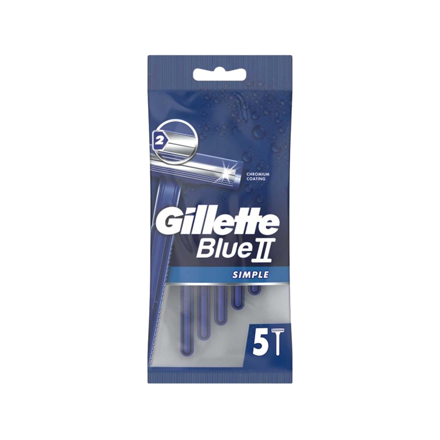 Gillette Blue2 Simple Razor Blades 5-Pack - Affordable Shaving Solution for Men and Women Gillette Blue2 Simple Razor Blades 5-Pack - Simple Shaving Gillette Blue2 Simple, razor blades, shaving blades, 5-pack razor blades, simple shaving solution, men's grooming, women's grooming, affordable razors, straightforward razors, basic razors, reliable shaving, cost-effective shaving, Gillette, shaving essentials, grooming must-haves