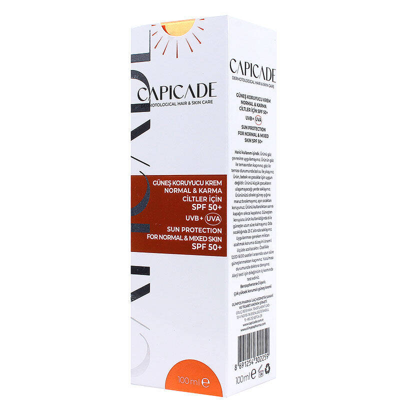 Capicade SPF 50+ Sunscreen for Normal & Combination Skin 100 ml