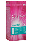 Carefree Cotton Fresh Pantyliners for Daily Comfort 20 Count