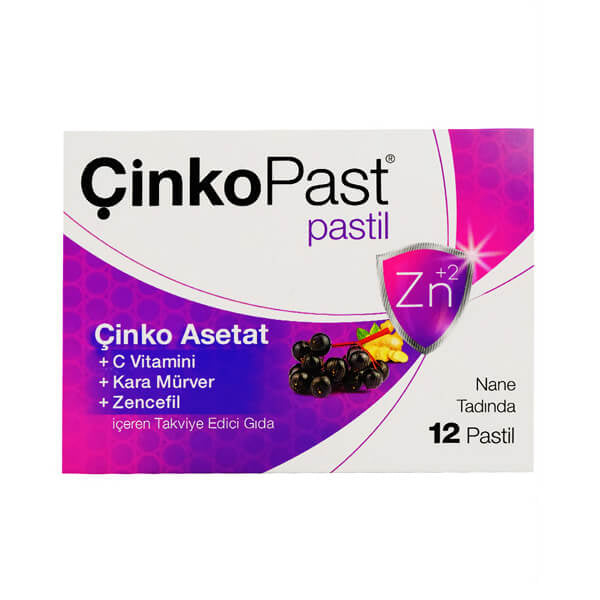 Cinkopast Elderberry & Ginger Lozenges with Zinc 12 Count