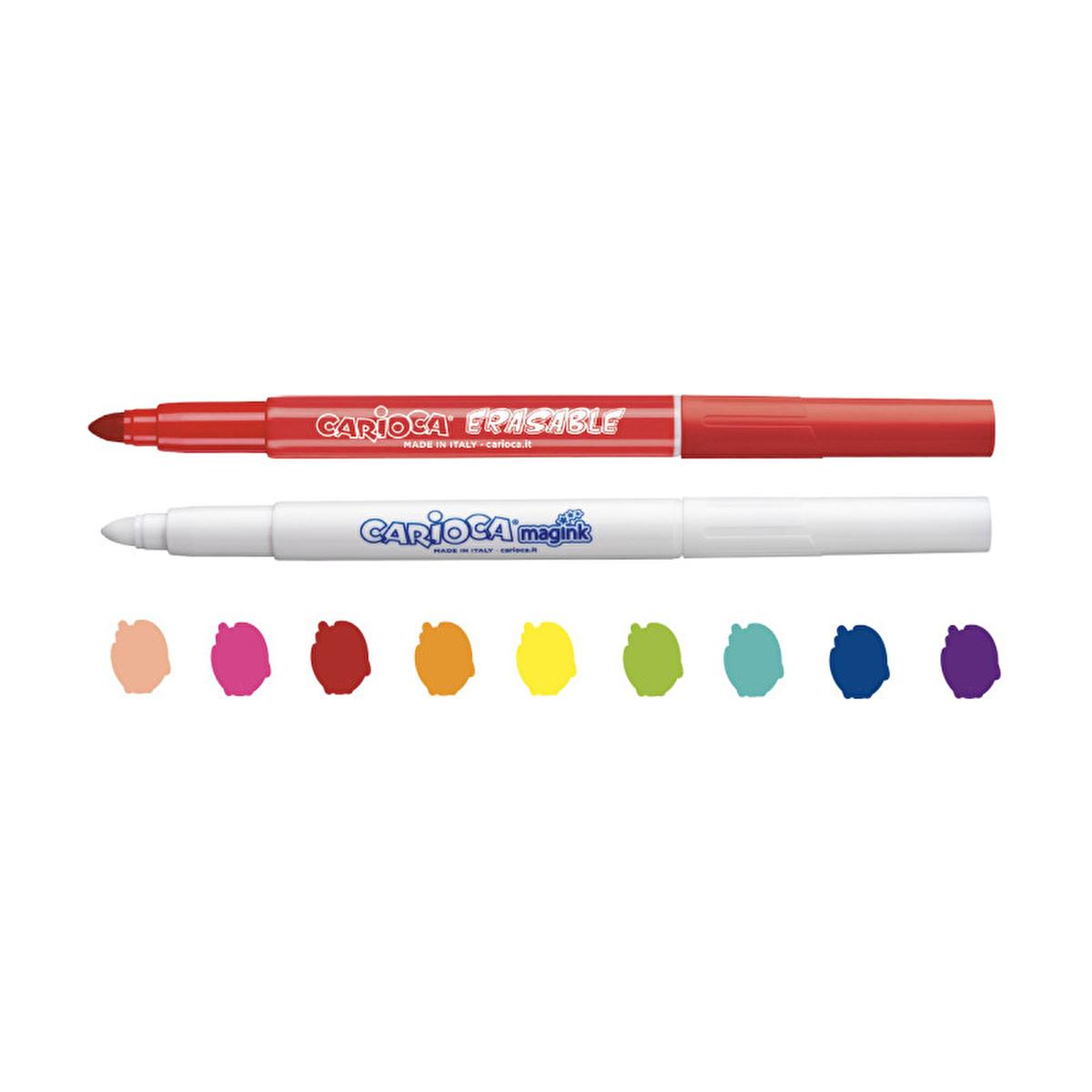Carioca Erasable Magic Markers - 10 Piece Set for Kids, Includes 9 Colors & Corrective White Marker Carioca Erasable Magic Markers for Kids - 10 Piece Set erasable markers, magic markers, children's art supplies, educational toys, creative toys for kids, art supplies, kids' markers, drawing tools, coloring supplies, classroom essentials, Italian-made products, art education, children's creativity tools