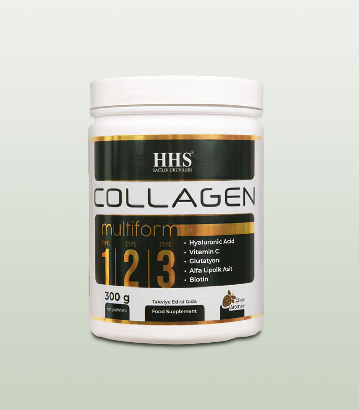 HHS Collagen 300g Multiform Type 1-2-3 | Hydrolyzed Collagen with Hyaluronic Acid, Zinc & Vitamin C