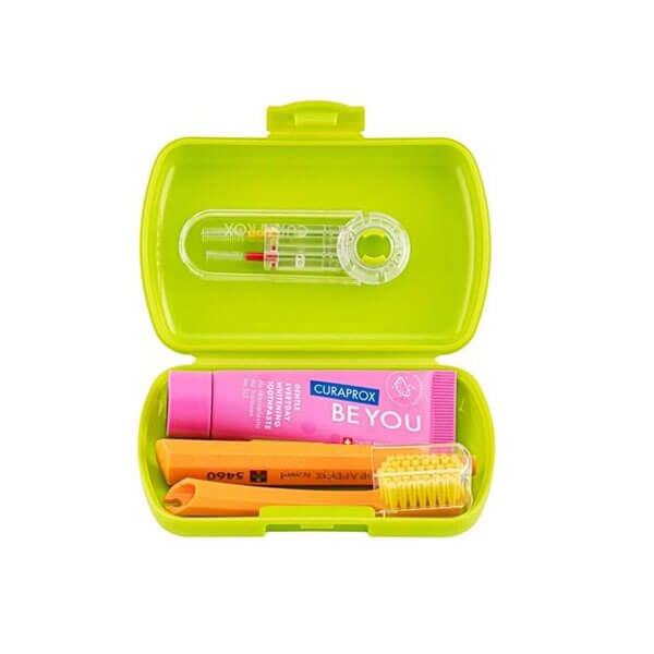 Curaprox Be You Travel Set Green Compact Oral Care Kit