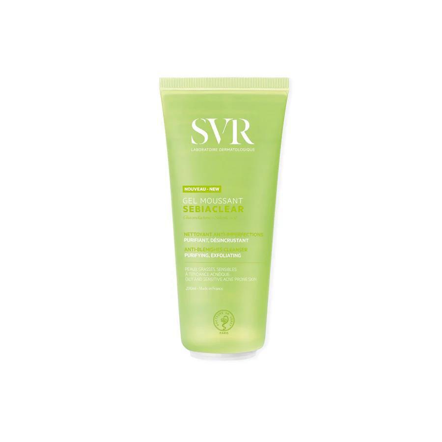 SVR Sebiaclear Gel Moussant 200ml - Gentle Facial Cleansing Gel for Oily & Sensitive Skin SVR Sebiaclear Gel Moussant 200ml - Gentle Cleanser for Oily Skin SVR Sebiaclear Gel Moussant, Facial cleansing gel, Oily and sensitive skin care, Gentle cleansing product, Face and body cleanser, Skincare for oily skin, Sensitive skin solutions, Sebum control, Matte complexion, Pore minimizing, Gentle skincare, Daily cleanser, Skincare routine, Natural moisture barrier, Purifying cleanser