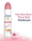 Dove Even Tone Antiperspirant Women's Spray 150ML - Smooth Skin Care | Aloe Vera & Calendula