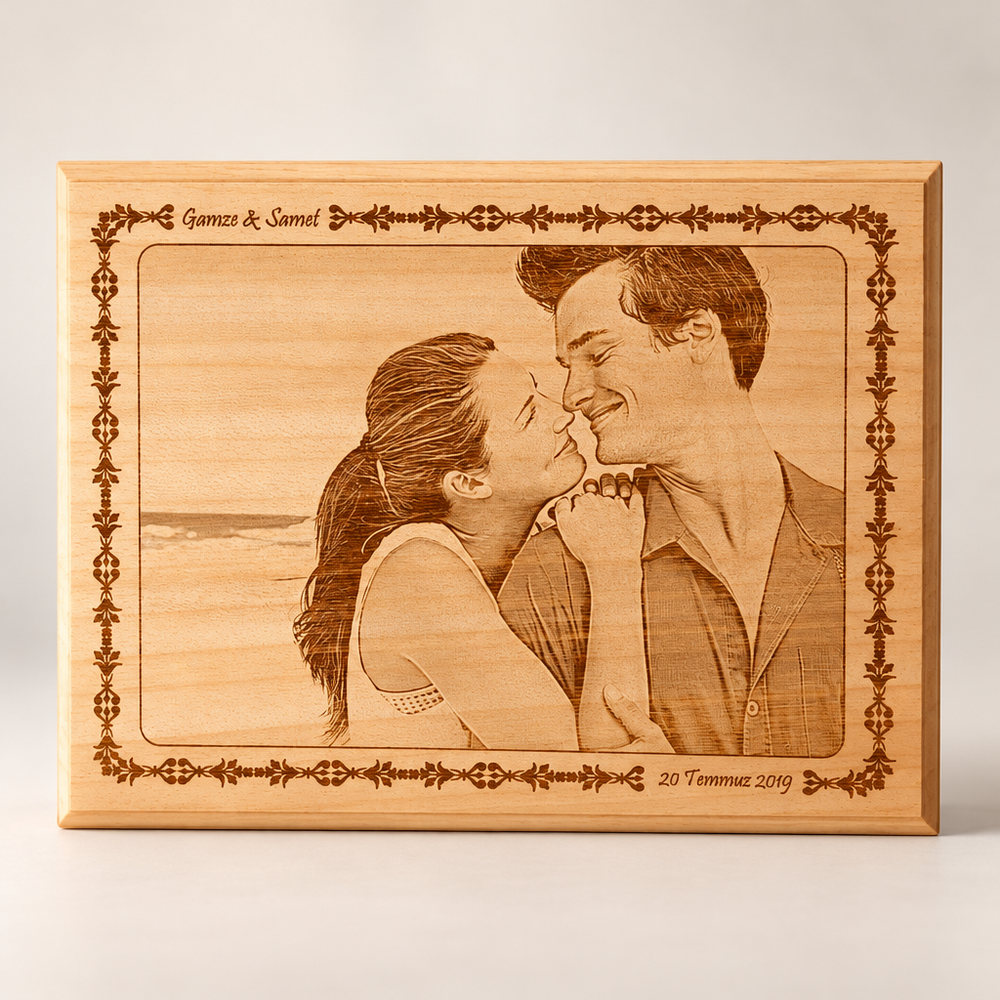 Anniversary Gift Mini Wooden Photo Engraving