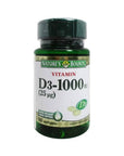 Nature's Bounty Vitamin D3 1000 IU Supplement - 100 Softgels, Gluten-Free, Supports Bone Health & - Vitamin & Supplement