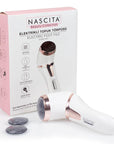 Nascita Electric Foot File - Cordless Portable Foot Care for Smooth Heels & Callus Removal Nascita Electric Foot File - Smooth Feet at Home electric foot file, portable foot care, cordless foot grinder, rechargeable foot care device, quartz crystal foot file, foot care, callus removal, smooth heels, travel foot care, home foot care, ergonomic handle, dual speed, USB rechargeable