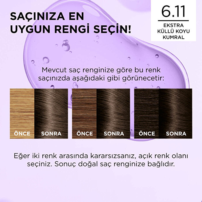 L'Oreal Paris Excellence Cool Creme Hair Color 6.11 - Extra Ash Dark Blond | 100% Grey Coverage