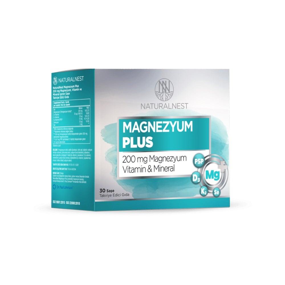 Naturalnest Magnesium Plus Dietary Supplement - 30 Sachets - Magnesium, Vitamin B6, Vitamin K2, Vitamin D3, and Selenium for Overall Health Naturalnest Magnesium Plus - Magnesium, Vitamin B6, K2, D3 & Selenium Supplement Magnesium Supplement, Vitamin B6 Supplement, Vitamin K2 Supplement, Vitamin D3 Supplement, Selenium Supplement, Dietary Supplement, Mineral and Vitamin Supplement, Health and Wellness Supplement, Naturalnest, Magnesium Plus, Single-use Sachets, Powder Supplement