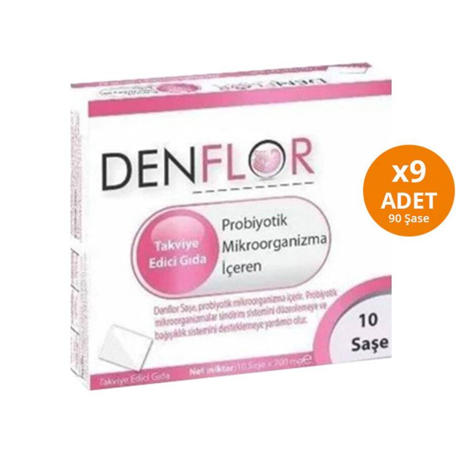 Denflor Probiotic Saccharomyces Boulardii 10 Sachets x 9 Pack