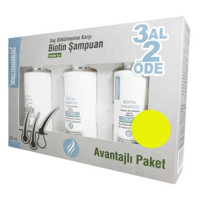 Dermoskin Biotin Men's Shampoo Kofre 3x200ml