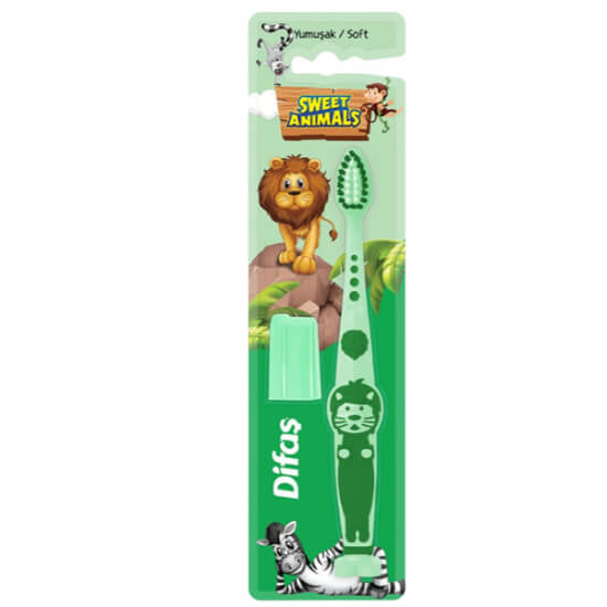 Difas Sweet Animals Kids Toothbrush with Soft Bristles