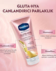 Vaseline Gluta-Hya Serum Etkili Canlandırıcı Vücut Losyonu - Moisturizing Body Lotion with Hyaluronic Acid & GlutaGlow Technology Vaseline Gluta-Hya Serum Body Lotion - Hydrate & Brighten Vaseline Gluta-Hya Serum Body Lotion, Moisturizing Body Lotion, Skin Brightening Lotion, Hyaluronic Acid Body Care, Dermatologically Tested Skincare, Hydrating Body Lotion, Brightening Body Care, GlutaGlow Technology, Niacinamide Enriched, Non-Greasy Moisturizer, Daily Skincare, Sensitive Skin Friendly, Radiant Skin, Dry S