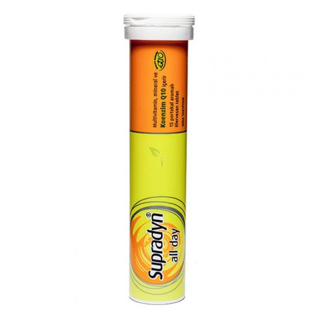 Supradyn Efervescent Dietary Supplement Tablets - 15 Count Orange Flavor with Vitamins, Minerals, and Coenzyme Q10 Supradyn Efervescent Multivitamin Tablets Dietary Supplement, Multivitamin, Efervescent Tablet, Coenzyme Q10, Vitamins and Minerals, Health Supplement, Nutritional Supplement, Orange Flavor, Adults, Health-Conscious, Overall Well-being