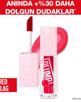 Maybelline Lifter Plump Lip Gloss - 004 Red Flag, Non-Sticky, Chili Pepper Extract for Plumping Maybelline Lifter Plump Lip Gloss - Non-Sticky & Plumping Maybelline Lifter Plump Lip Gloss, Lip Plumping Gloss, Red Flag Lip Gloss, Non-sticky Lip Gloss, Chili Pepper Extract Lip Care, Lip Care, Cosmetic, Beauty Products, Makeup, Lip Gloss, Plumping Lip Gloss, Non-sticky Finish, Easy Application, XL Applicator, Cosmetic Enhancement, Beauty Routine, Makeup Essentials, Lip Care Products