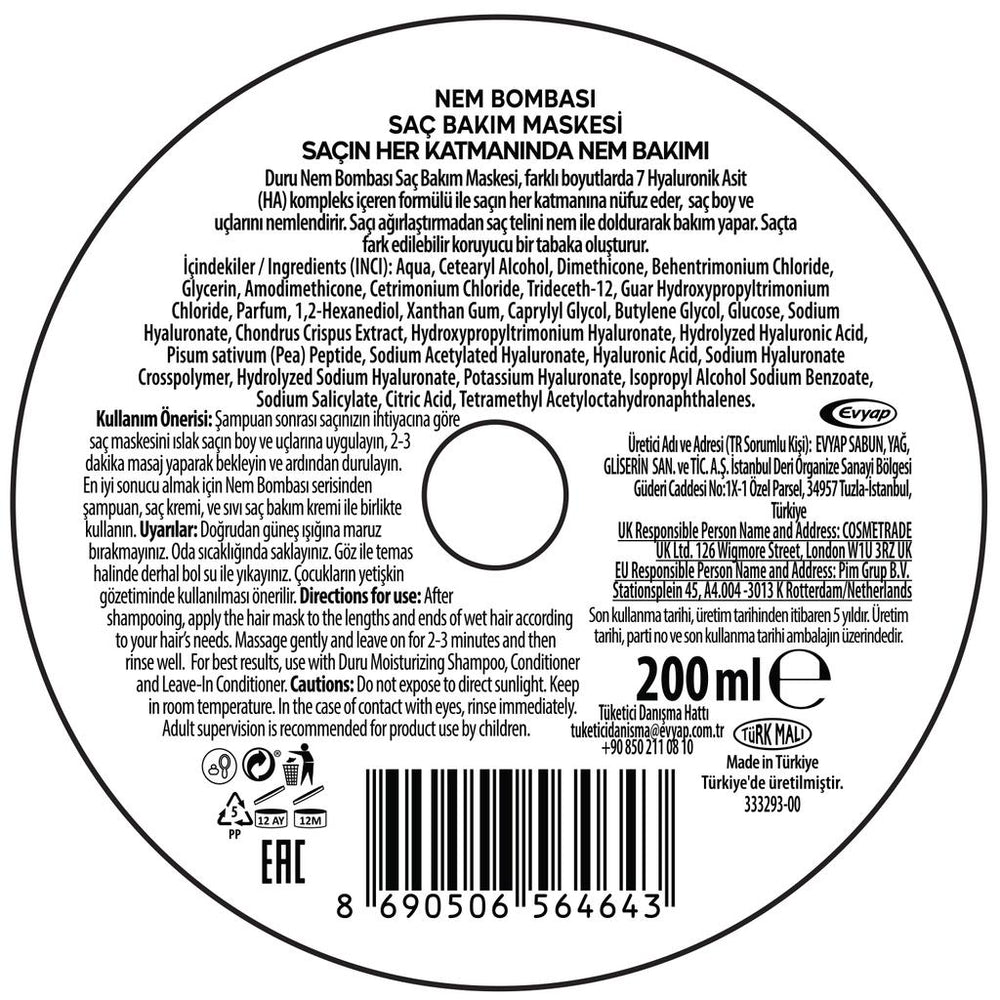 Duru Moisture Bomb Intensive Repair Hair Mask 200 ml