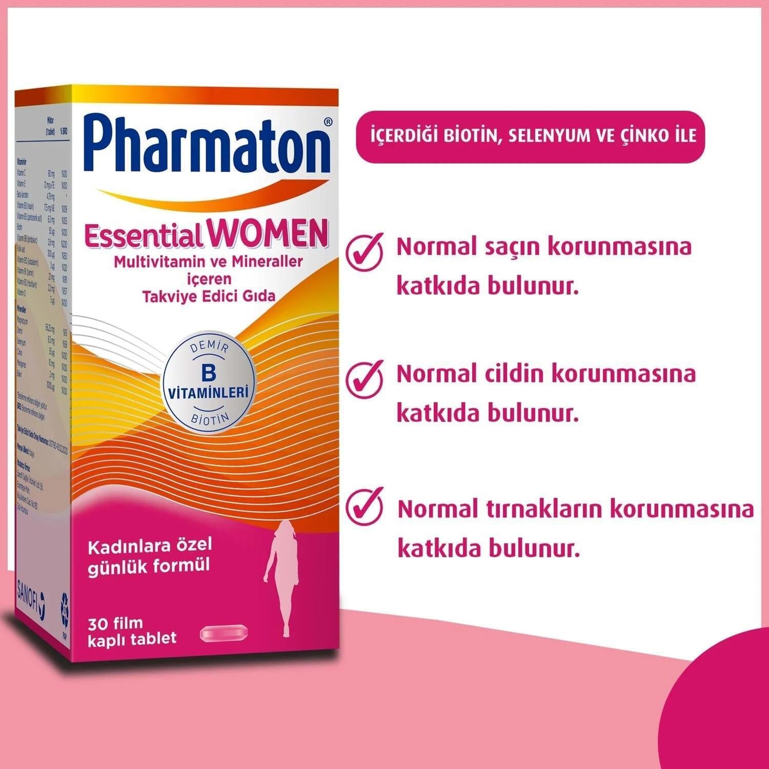 Pharmaton Essential Women Multivitamin Supplement for Women's Health - Daily Vitamin and Mineral Supplement for Women, 30 Tablets Pharmaton Essential Women Multivitamin Supplement Multivitamin for Women, Women's Health Supplements, Vitamin and Mineral Supplement, Daily Multivitamin, Pharmaton Essential Women, Women's Nutrition, Health Supplements, Dietary Supplements, Vitamin Supplements, Mineral Supplements