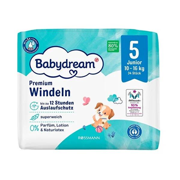 Babydream: Size 5 Baby Diapers, 34 Count - Hypoallergenic, Overnight Protection, Sensitive Skin, Absorbent, Leakproof Infant Diapers Babydream Size 5 Diapers - Hypoallergenic, Overnight Protection baby diapers, infant diapers, disposable diapers, sensitive skin diapers, overnight diapers, size 5 diapers, baby diaper 34 count, absorbent baby diapers, leakproof diapers, hypoallergenic baby diapers, diapers, baby essentials, baby care, diapering, newborn diapers, baby registry, baby shower gift, comfortable di