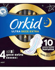Orkid Ultra Gece Extra (Boy 4) - Nighttime Hygienic Pads with 60% Larger Back Section for Extra Protection Orkid Ultra Gece Extra (Boy 4) - Nighttime Hygienic Pads Nighttime hygienic pads, Leakage protection pads, Dermatologically tested hygiene products, Ultra thin sanitary pads, Sanitary pads with wings, Women's hygiene products, Nighttime protection, Feminine hygiene, Hygiene essentials, Comfortable sanitary pads, Reliable leakage protection