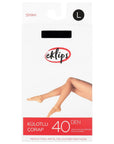 Eklips Black Pantyhose Classic Sheer Tights Size L