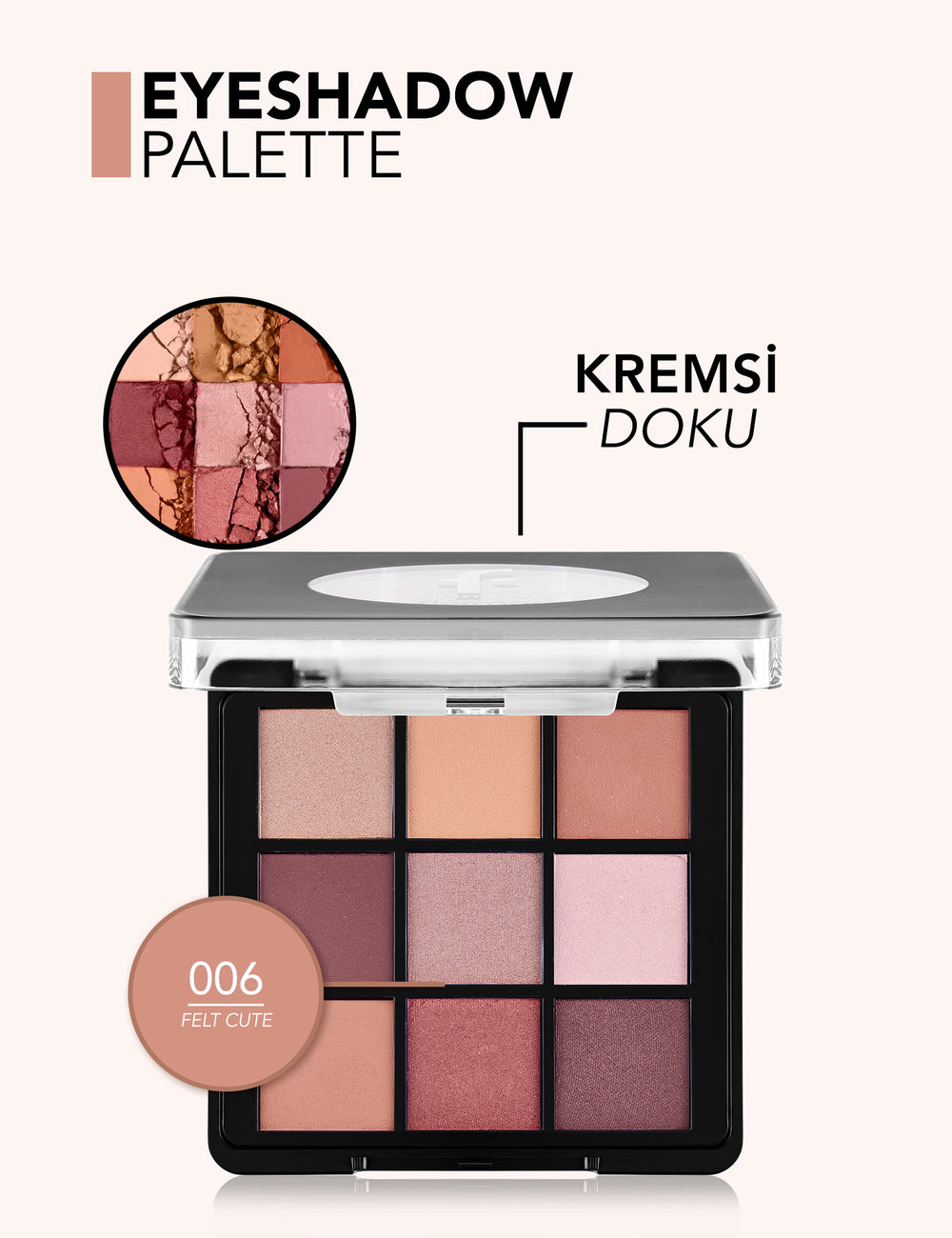 Flormar 9-Color Eyeshadow Palette Matte & Shimmer 9g