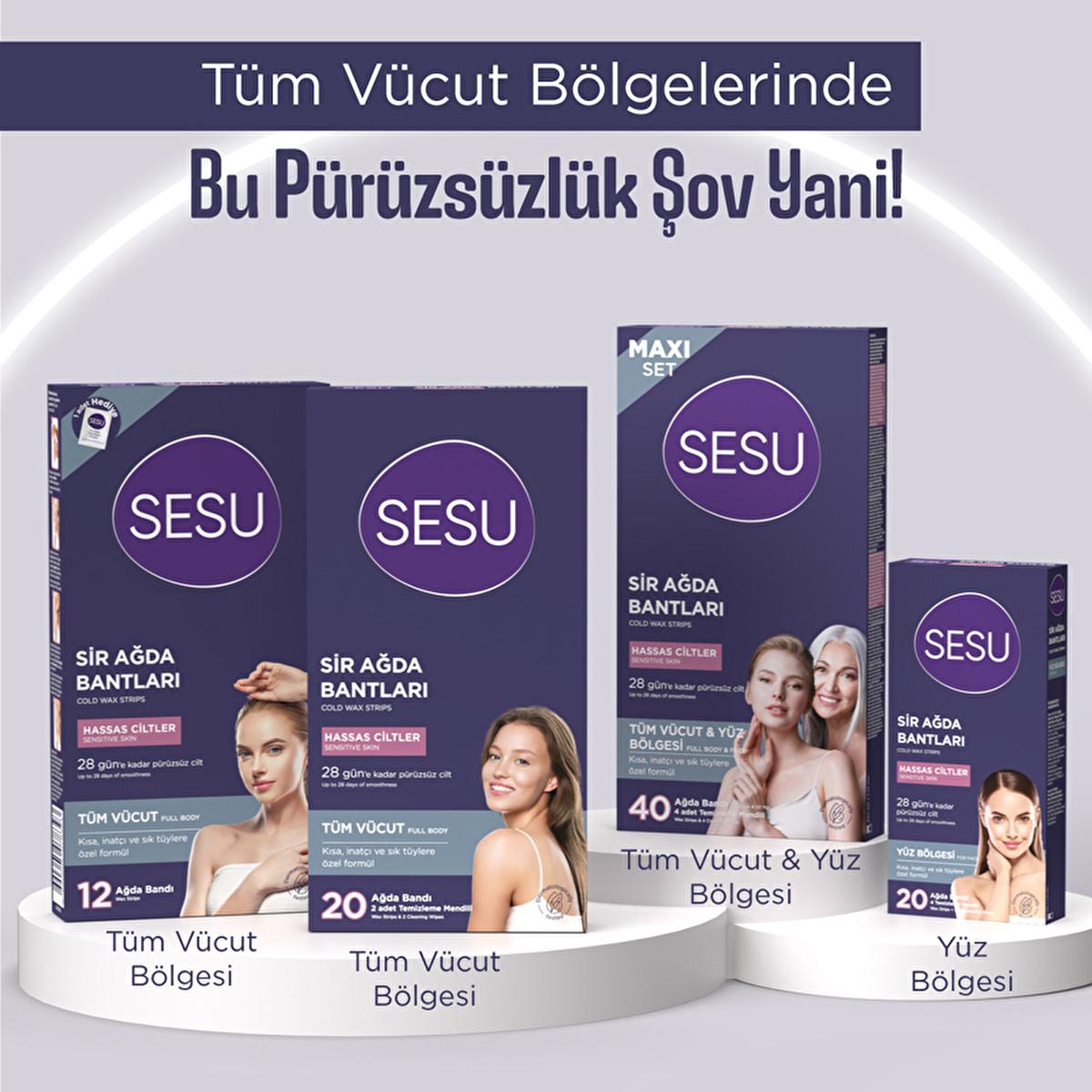 Sesu Sensitive Skin Wax Strips Set - 40 Count, Sugar-Free, Easy Hair Removal for Body & Face Sesu Sensitive Skin Wax Strips - Easy Hair Removal hair removal wax strips, sensitive skin wax, sugar-free wax strips, facial wax strips, body wax strips, easy hair removal, at-home waxing, sensitive skin care, waxing kit, hair removal for women, body care, facial hair removal, wax strips for sensitive skin, sugar-free hair removal