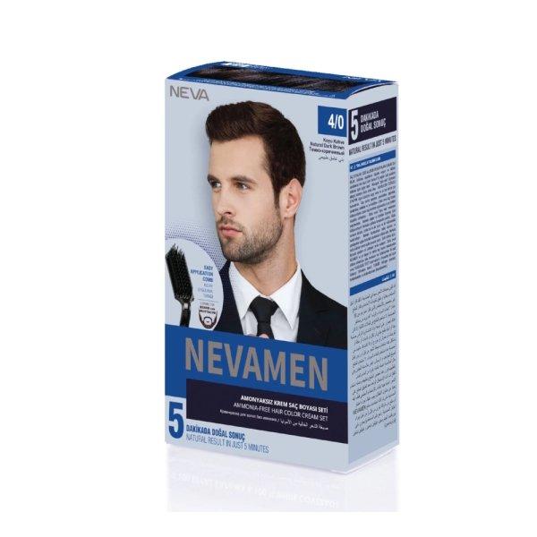 Neva Nevamen 4/0 Dark Brown Ammonia-Free Hair Color Set