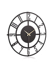 Muyika 50cm Metal Black Wall Clock - Silent Sweep Mechanism, Modern Decor - view 5