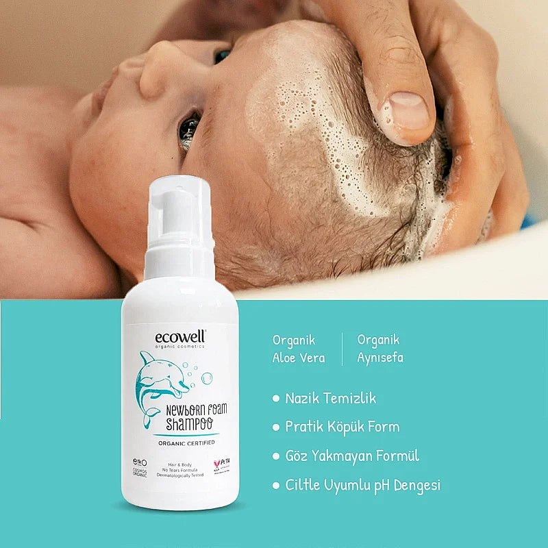 Ecowell Newborn Foam Shampoo with Aloe Vera 500ml