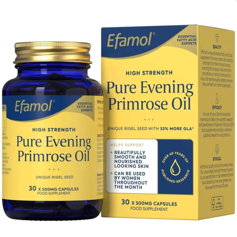 Efamol Pure Evening Primrose Oil 500 mg Capsules 30 Count