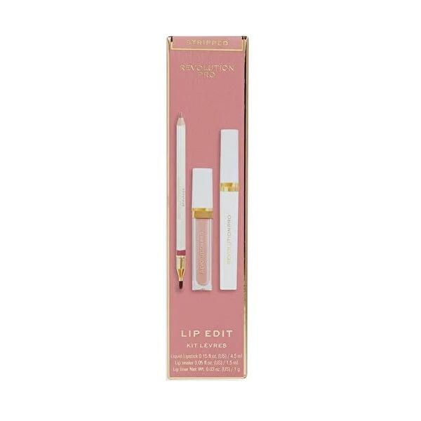Revolution Pro Iconic Lip Set Stripped: Long Lasting Vegan Lip Color, Precise Lip Liner, & Glossy Shine Revolution Pro Lip Set: Vegan, Long Lasting Lip Color & Shine lip makeup set, vegan lipstick, cruelty-free lip gloss, long lasting lip color, lip liner and lipstick set, Revolution Pro lip set, Stripped lip set, liquid lipstick, lip gloss, lip liner, lipstick, lip gloss set, vegan makeup, cruelty-free makeup, long-lasting lipstick, makeup set, beauty, lip kit, cosmetics, precise lip liner, shiny lips, bol