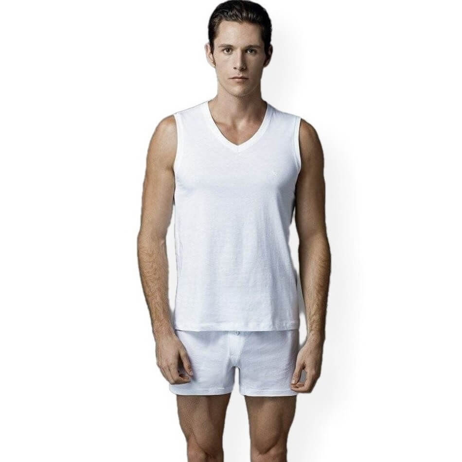 Eros ERS031 V-Neck T-Shirt Comfort 2-Pack in White