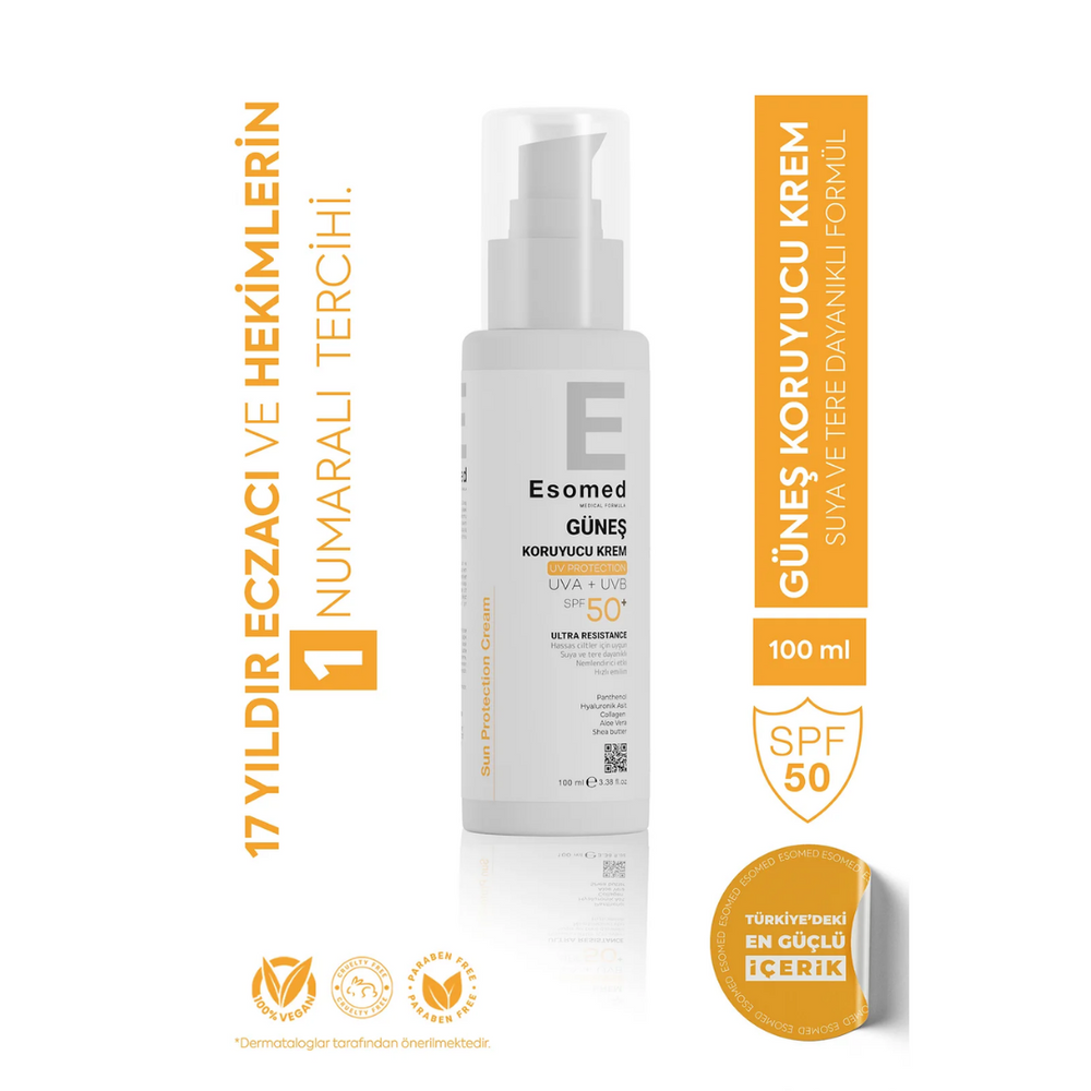 Esomed SPF 50+ Sunscreen Cream for All Skin Types 100 ml