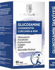 NaturalNest Glucosamine Chondroitin Curcumin MSM Supplement for Joint Health Support - 60 Tablets - Vitamin & Supplement