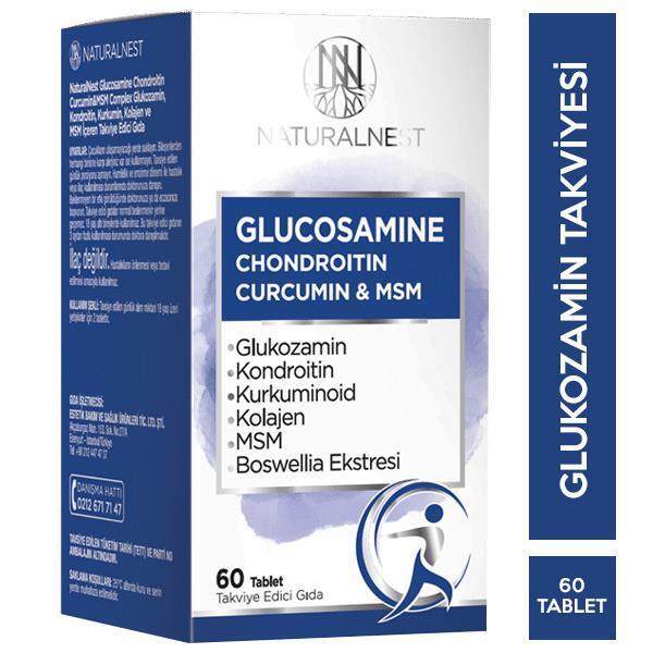 NaturalNest Glucosamine Chondroitin Curcumin MSM Supplement for Joint Health Support - 60 Tablets NaturalNest Glucosamine Chondroitin Curcumin MSM - Joint Health Support Glucosamine Chondroitin Curcumin MSM Supplement, Joint Health Support, Natural Joint Supplement, Dietary Supplement for Joint Mobility, Glucosamine Sulfate Potassium Chloride, Chondroitin Sulfate, Curcuminoid, MSM, Joint Pain Relief, Joint Care, Mobility Support, Natural Health Supplements, Adult Health Supplements